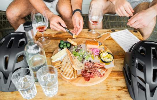 Close up charcuterie platter at Mt Rosa Winery