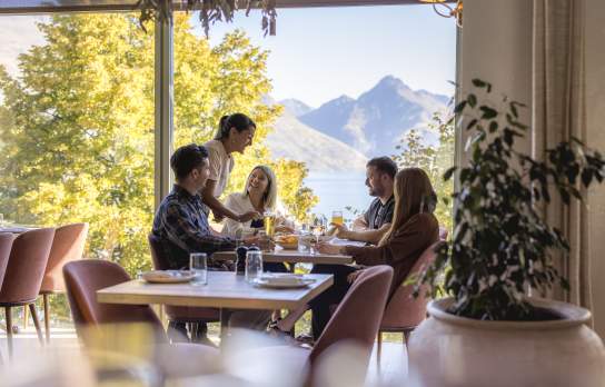 Friends dining at Soda, Queenstown