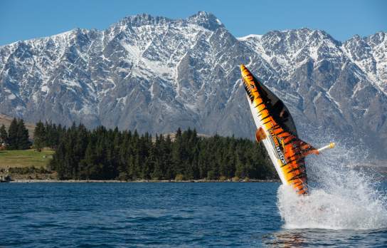 Hydro Attack leaping out of the water in Queenstown