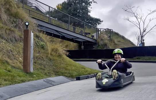 Lugeing with Adele Heidenreich at Skyline Queenstown