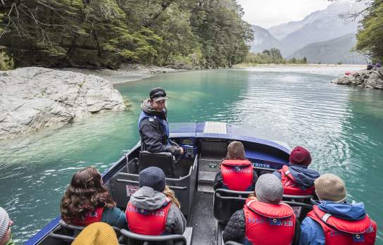 Person driving jet boat