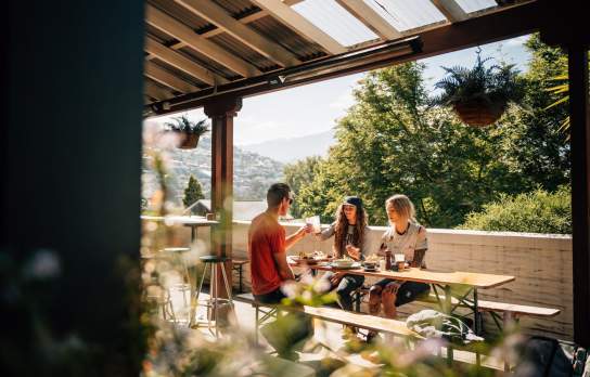 Bikers enjoy food at Bespoke Kitchen