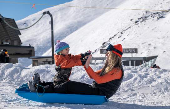 Family snow play at The Remarkables Ski Area