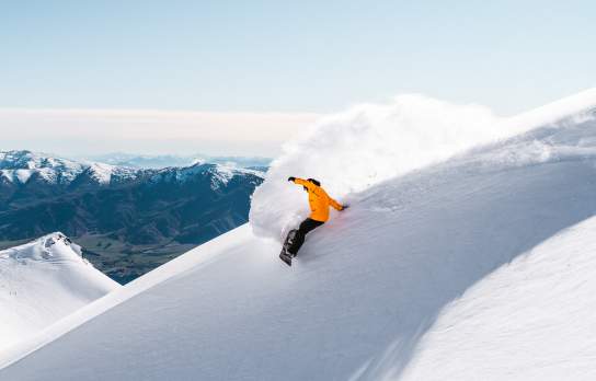 Snowboarder at The Remarkables Ski Area