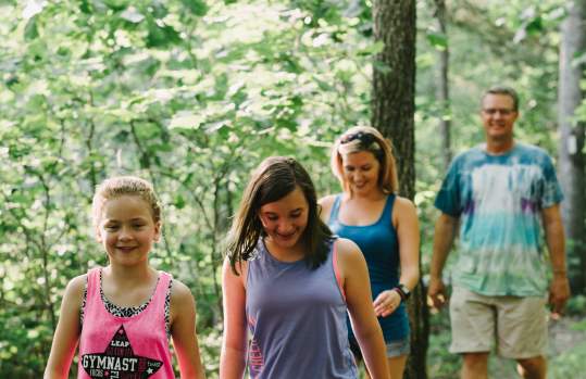 A family hiking