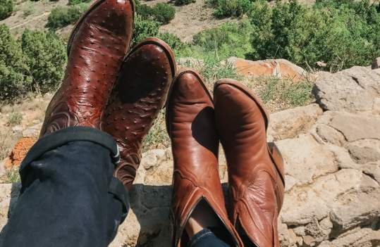 Palo Duro Canyon Overlook with Cowboy Boots in the foreground