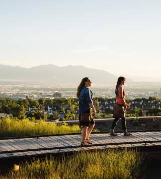 Walking at Red Butte Garden Above City