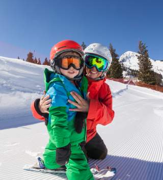 Kids at ski school at Brighton Resort