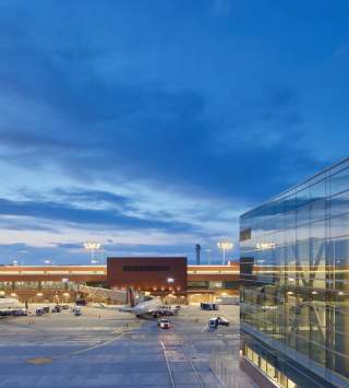 Exterior shot of Concourse A at the Salt Lake City International Airport