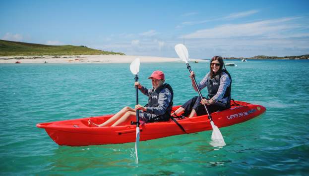 Family in kayak