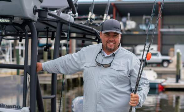 Fishing Captain Capt. Jay Withers on his boat