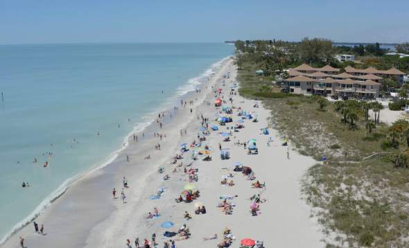 Aerial (drone) photo of Englewood Beach looking north