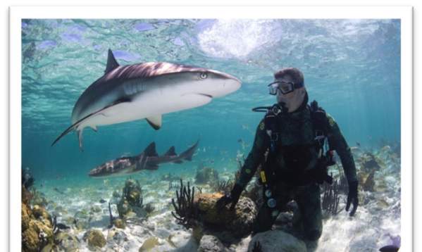Greg Stunz with Shark