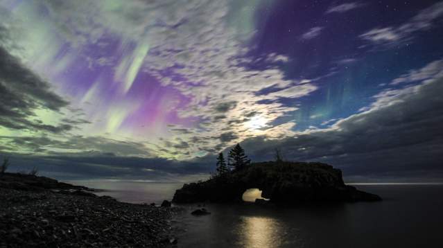 Northern Lights over a Lake Superior