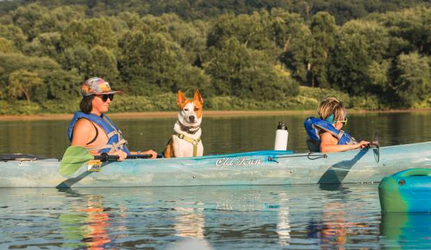 Kayaking on River