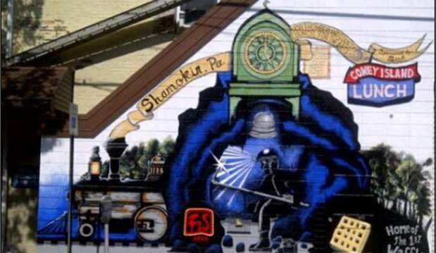 A Picture of a Coal Mining Mural in Shamokin