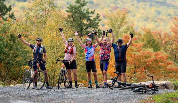Group of gravel cyclists