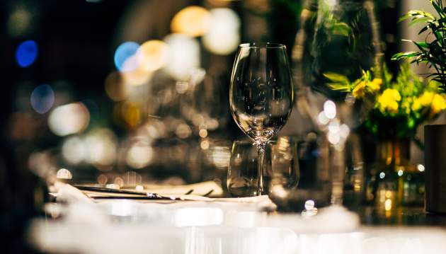 Elegantly decorated table at an event.