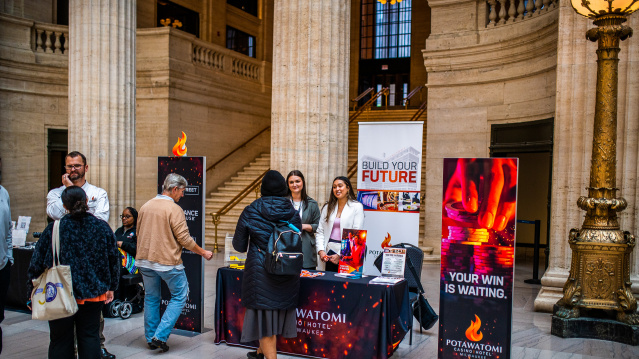 Potawatomi Casino | Hotel booth at Union Station for Wisconsin in Chicago Day