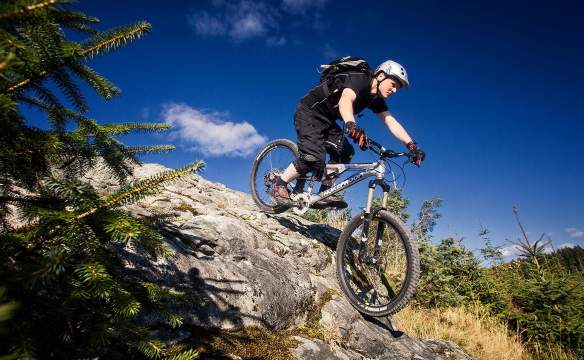 mountain biker challenging the Davagh Forest Trails in the Sperrins