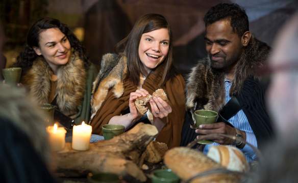 group medieval dining at the Game of Thrones® banquet, Winterfell at Castleward, Downpatrick