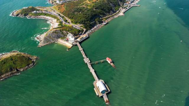 Drone view of Mumbles Pier