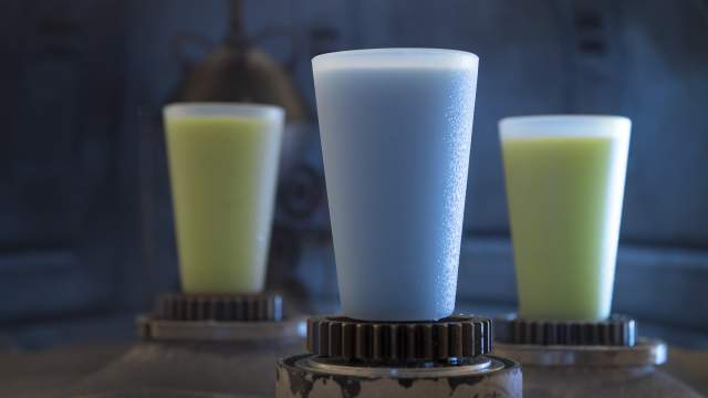 Innovative and creative drinks from around the galaxy will be available at Star Wars: Galaxy’s Edge when it opens May 31, 2019, at Disneyland Park in Anaheim, Calif., and Aug. 29, 2019, at Disney's Hollywood Studios in Lake Buena Vista, Fla. Blue Milk and Green Milk can be found in the Black Spire Outpost market inside Star Wars: Galaxy’s Edge. (David Roark/Disney Parks)