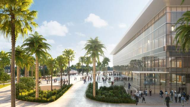 Rendering BCCC - Plaza Facing East Elevation