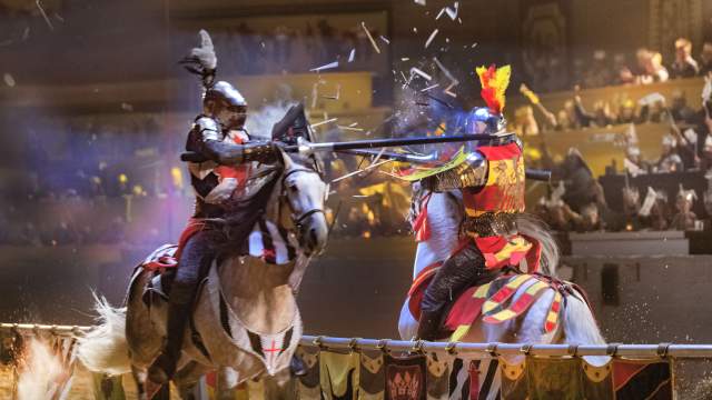 Contact during jousting at Medieval Times Dinner & Tournament