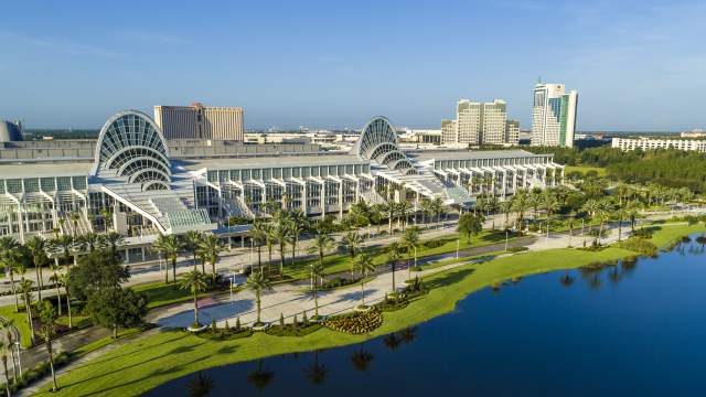 Drone image of the Orange County Convention Center