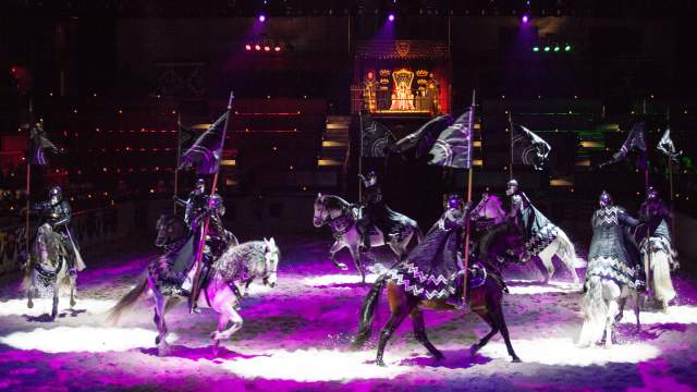 Medieval Times Dinner & Tournament knights on horses circle