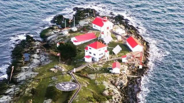 Aerial shot of a little island community.