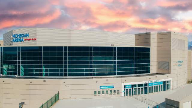Mohegan Arena Sunset Aerial Photo