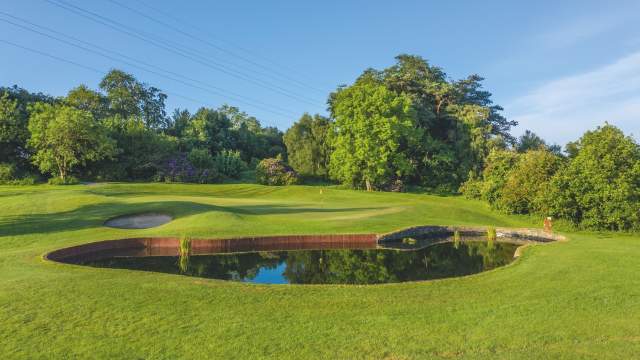 View of one of the holes at Clandeboye Golf Club on a sunny day