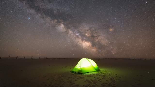 Camping at Assateague under the stars