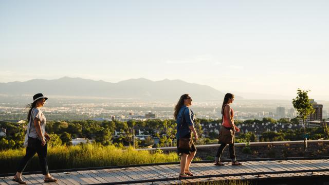 Walking at Red Butte Garden Above City