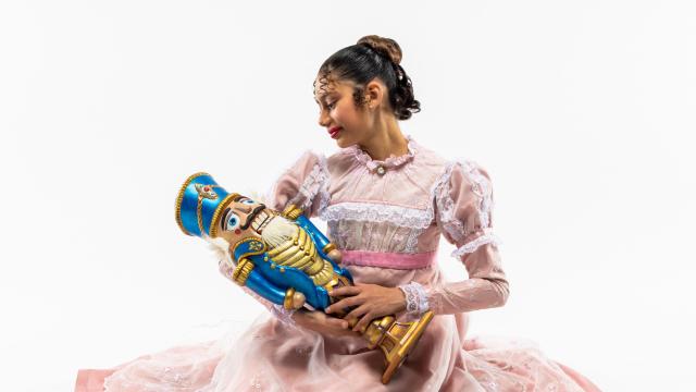 Ballet West's Nutcracker features characters Clara and, of course, the titular nutcracker.