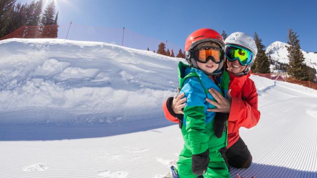 Kids at ski school at Brighton Resort