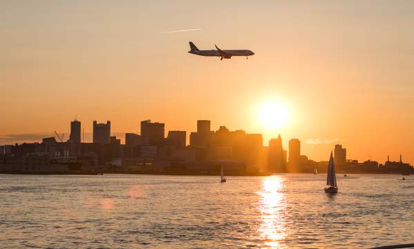 Plane over the Harbor