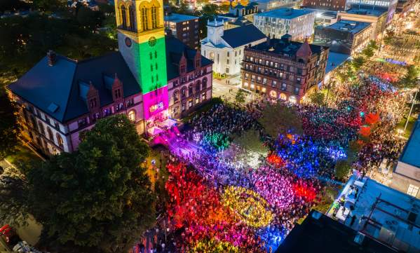 Aerial view of the 2023 Cambridge Dance Party