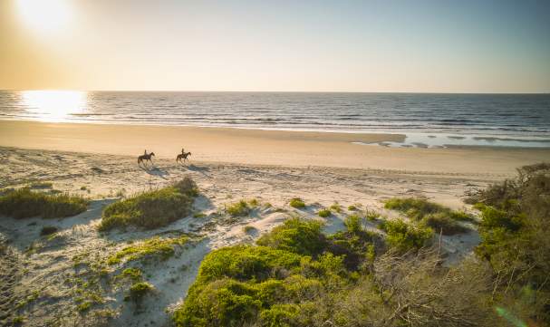 Horseback riding on the beach on Sea Island
