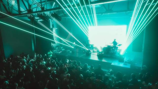 Concert stage with bright lights