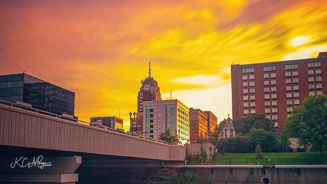 Sunset over Downtown Lansing