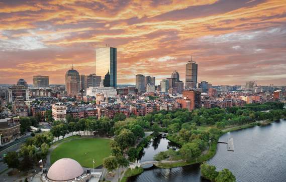 Aerial view of Boston's Skyline