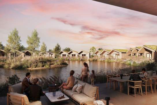Artists impression of The Reserve at Chester Zoo, luxury accommodation lodges