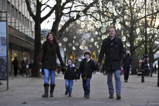 Christmas shoppers in Cheltenham