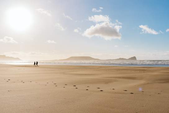 Rhossili beach in winter