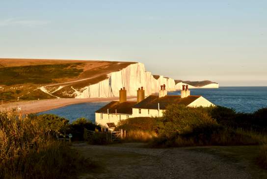 Seven sisters with coastguard cottages