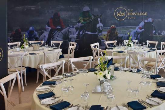 A table laid for hospitality at Cheltenham Festival