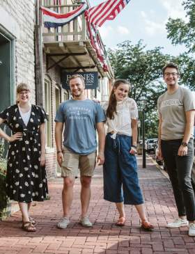 Four Young People On Main Street In St. Charles, MO
